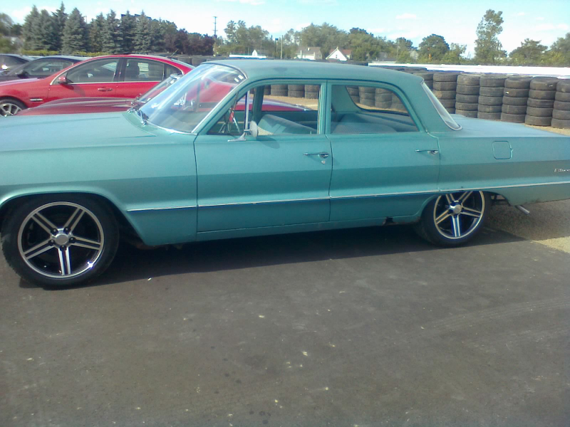 And a mostly un-restored Biscayne with conspicuously inappropriate wheels